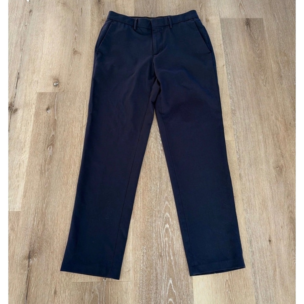 J.M. Haggar Mens Slim Fit Navy Blue Dress Pants Trousers
